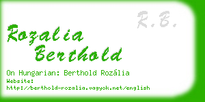 rozalia berthold business card